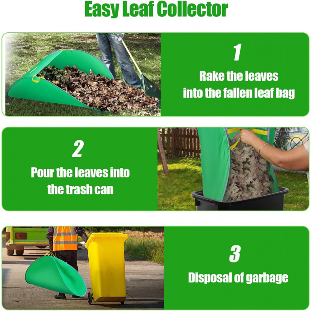 Portable Leaf Collector Bag Shovel Yard Garden Trash 7