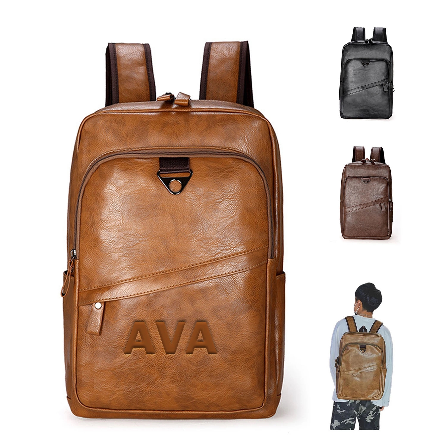 PU Leather Shoulder Backpack 7
