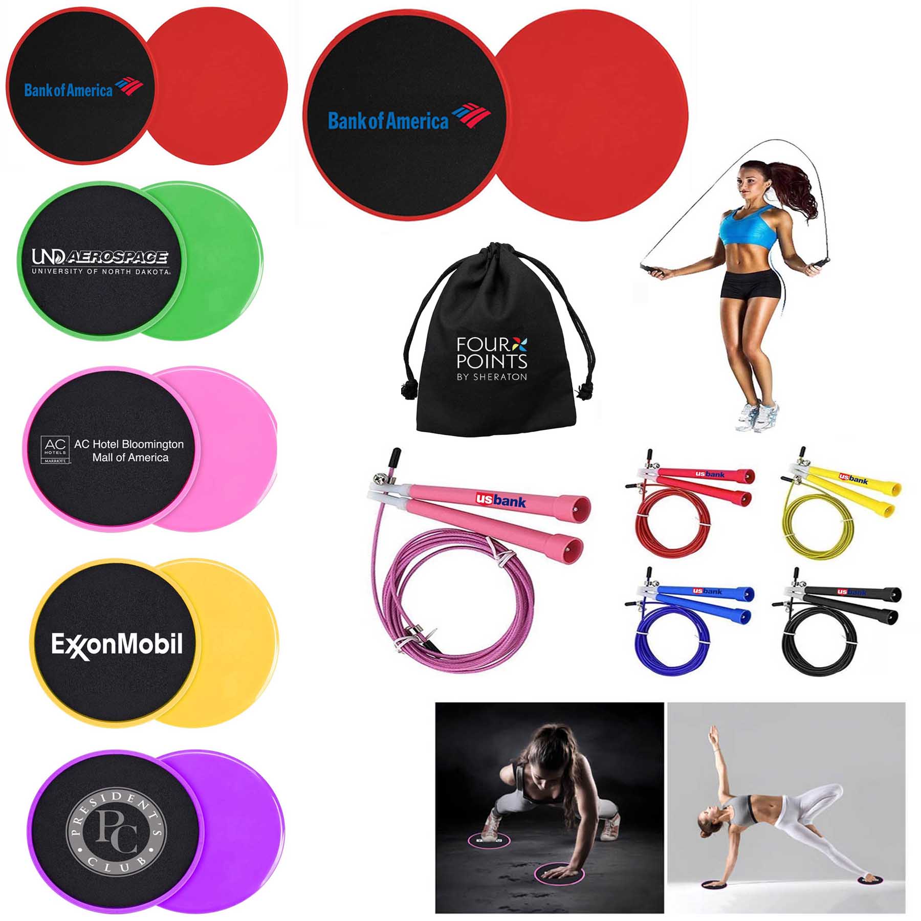 iBank ® Fitness Sliders + Jump Rope 2