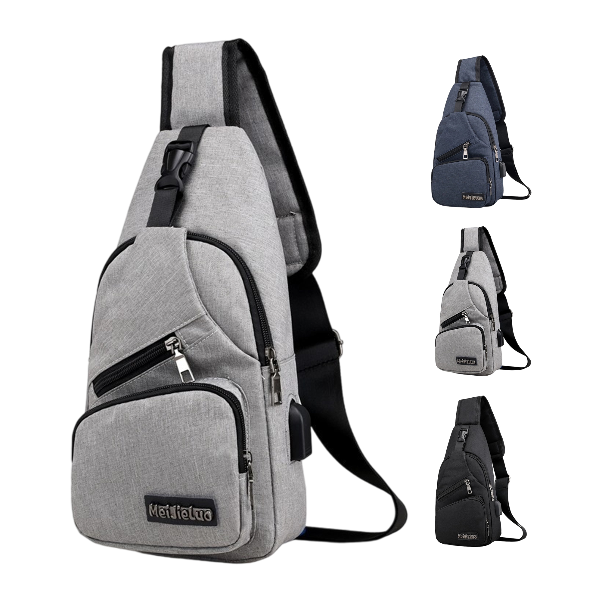 Oxford Sling Crossbody Bag With Zipper Pocket 6