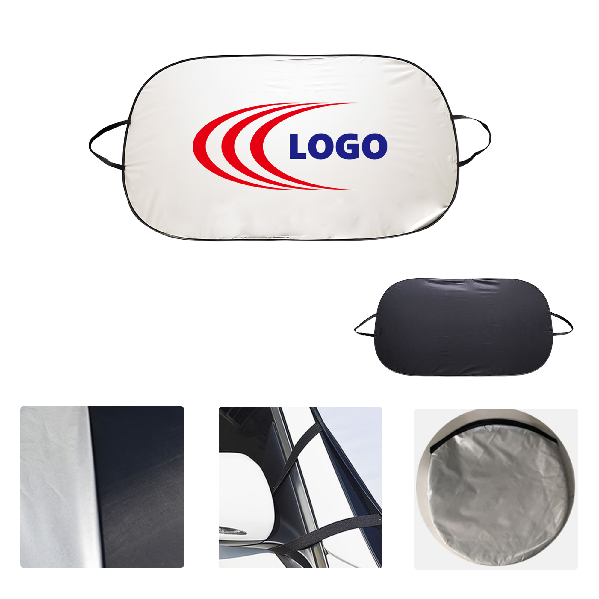 MOQ50 Personalized Car Sunshade With Custom Logo 2