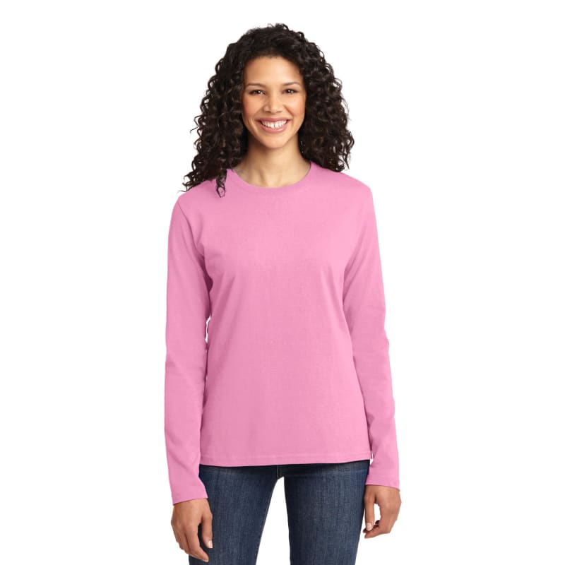Port & Company Women's Long Sleeve Core Cotton Tee. 32