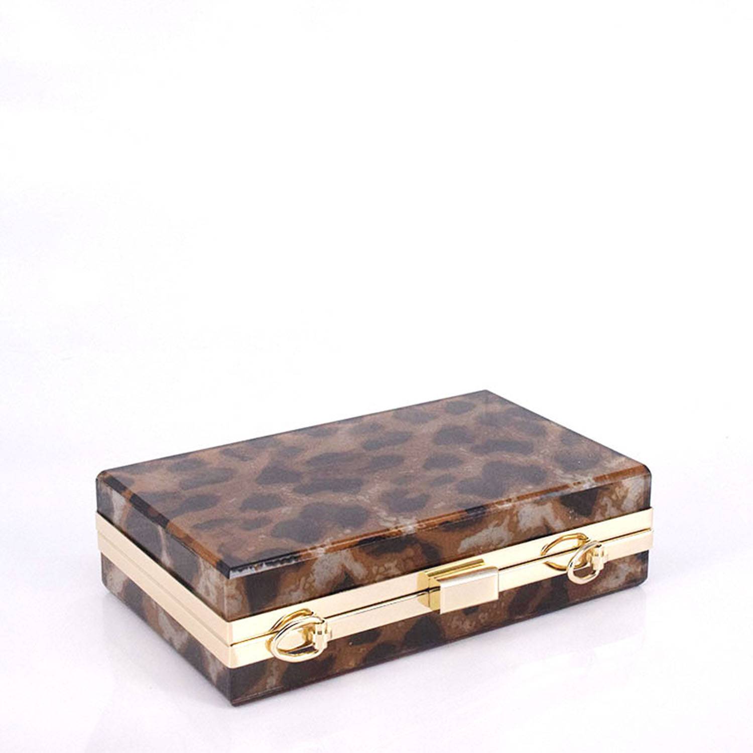 Leopard print acrylic crossbody chain box bag 3