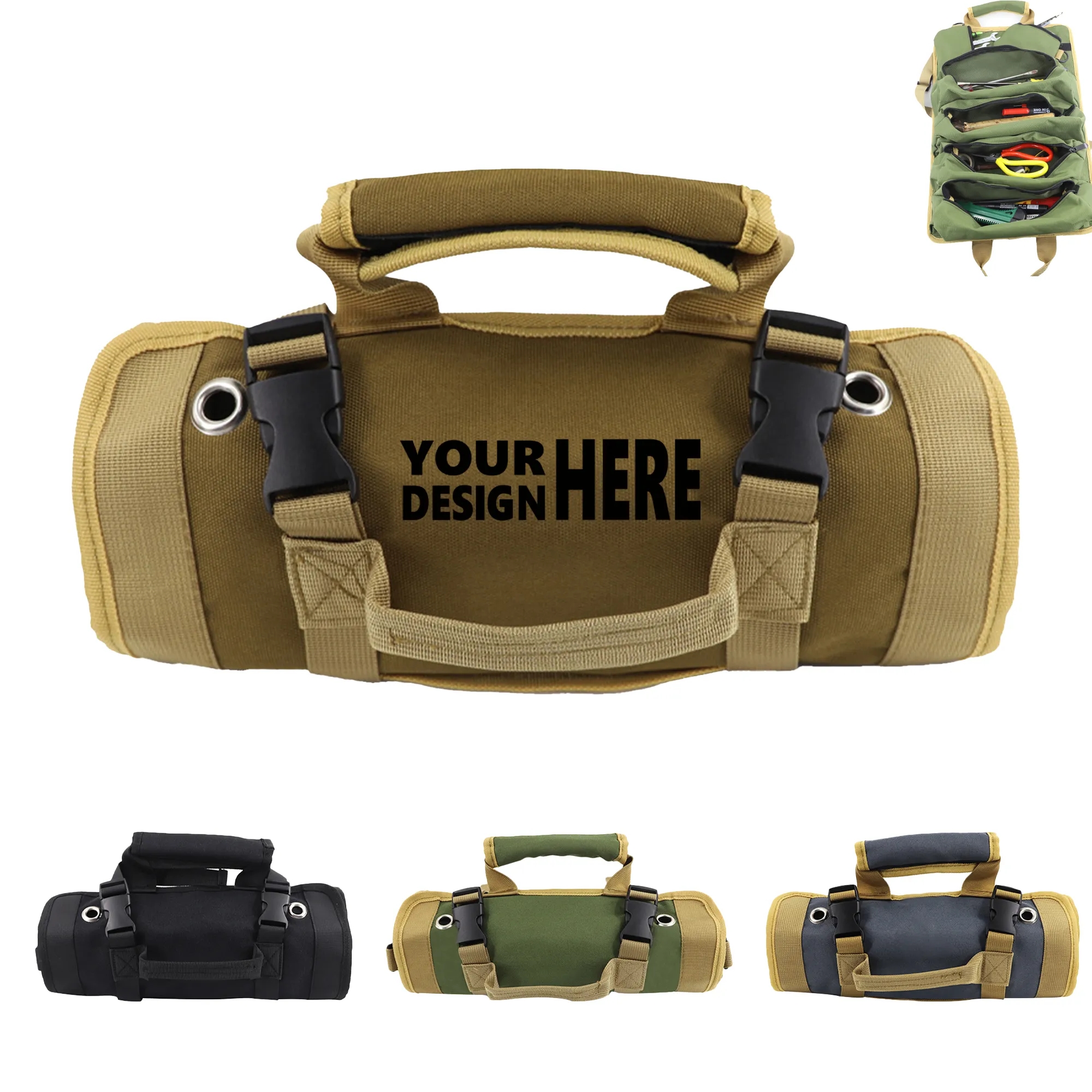Roll-Up Electrician and Carpenter Hardware Organizer Bag 2