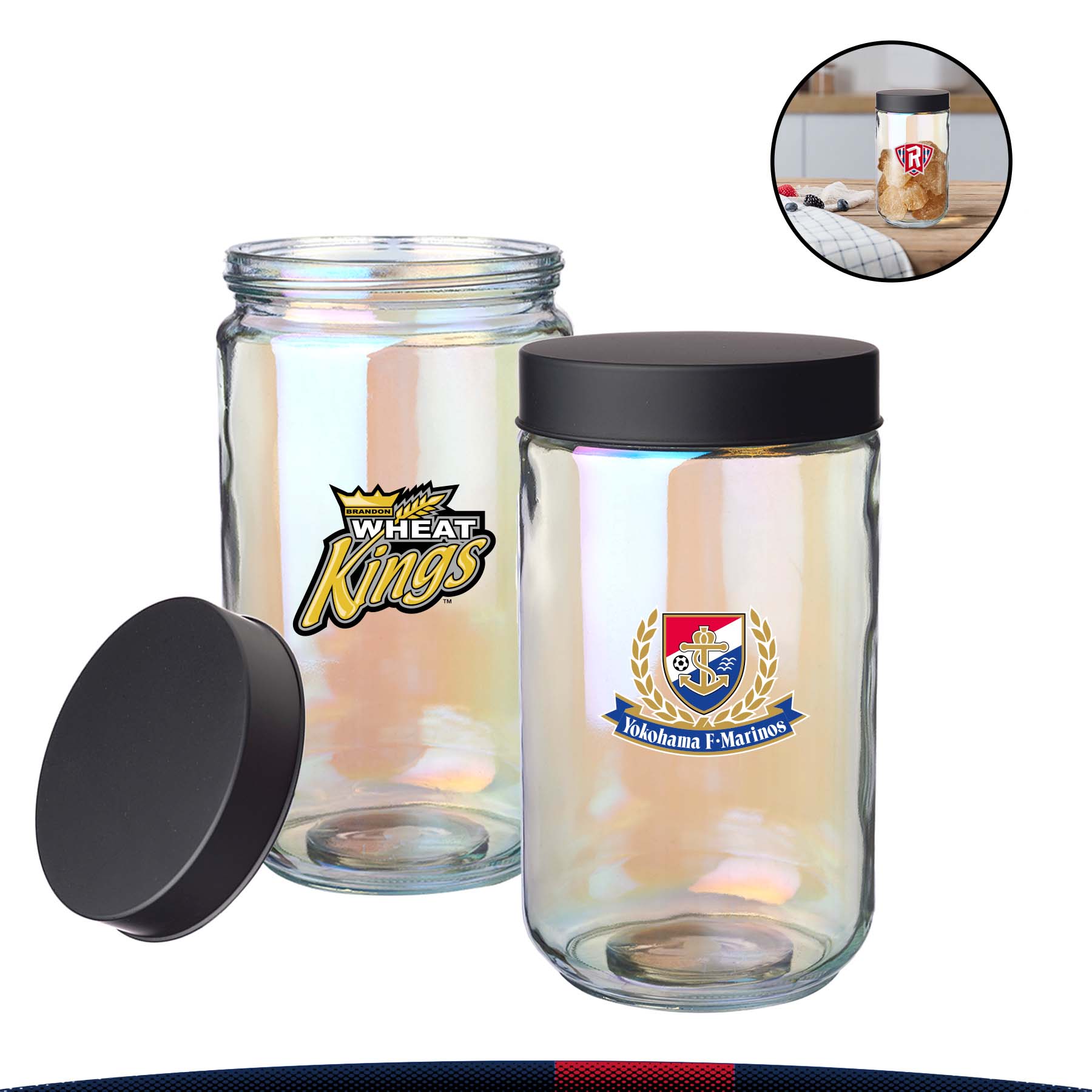 50 oz. Walem Luminous Glass Jars 2