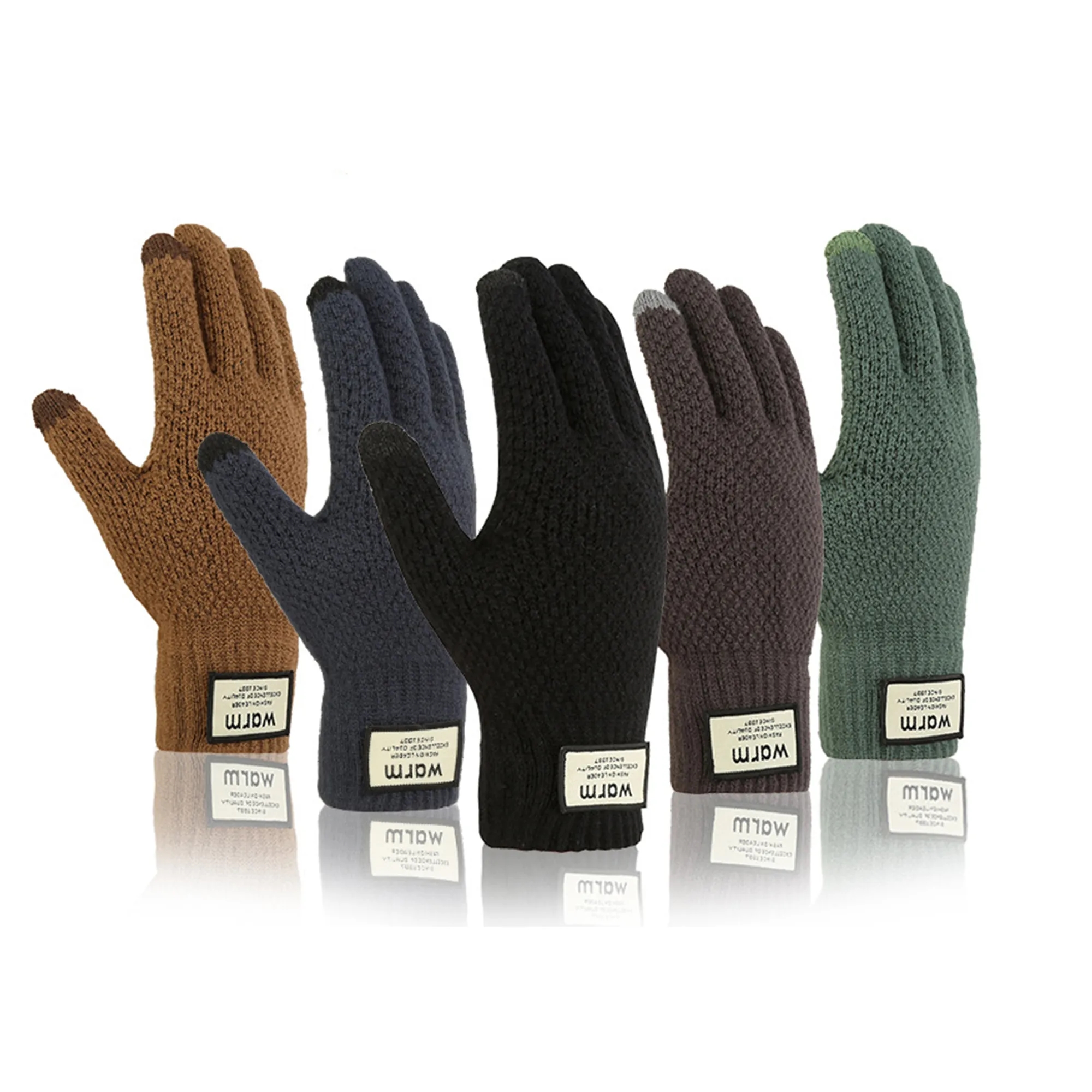 Customized Thick Winter Yarn Touch Screen Glove 6
