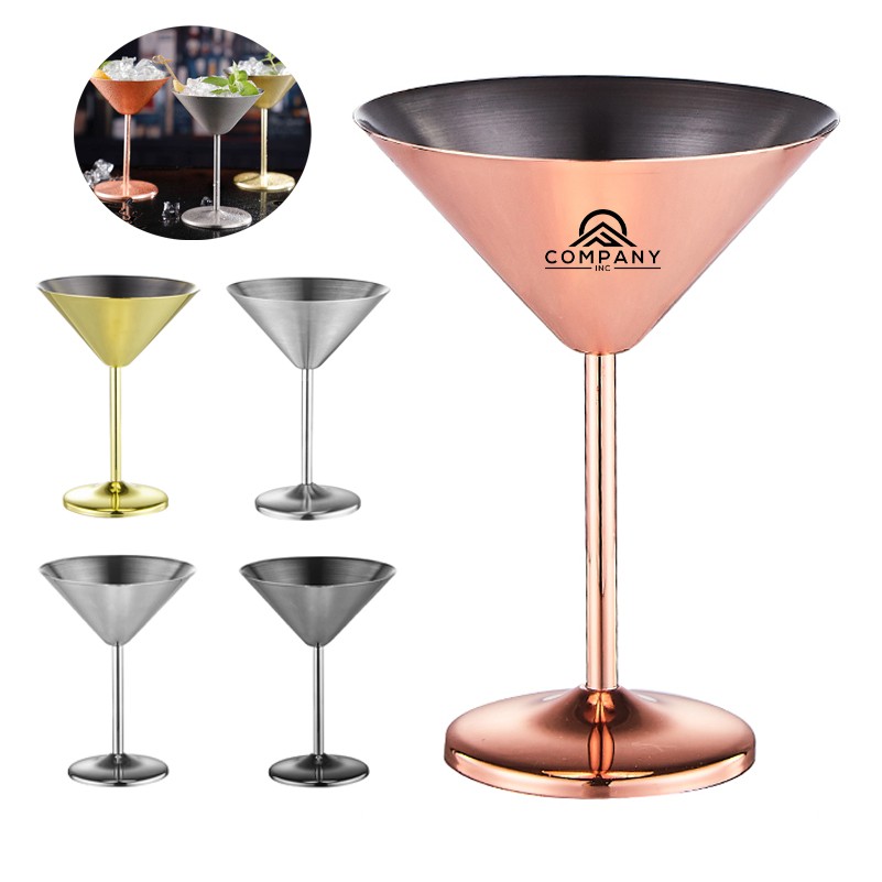8oz 304 Stainless Steel Metal Wine Glasses Elegant Drinkware Goblets Martini Glasses Cup 2