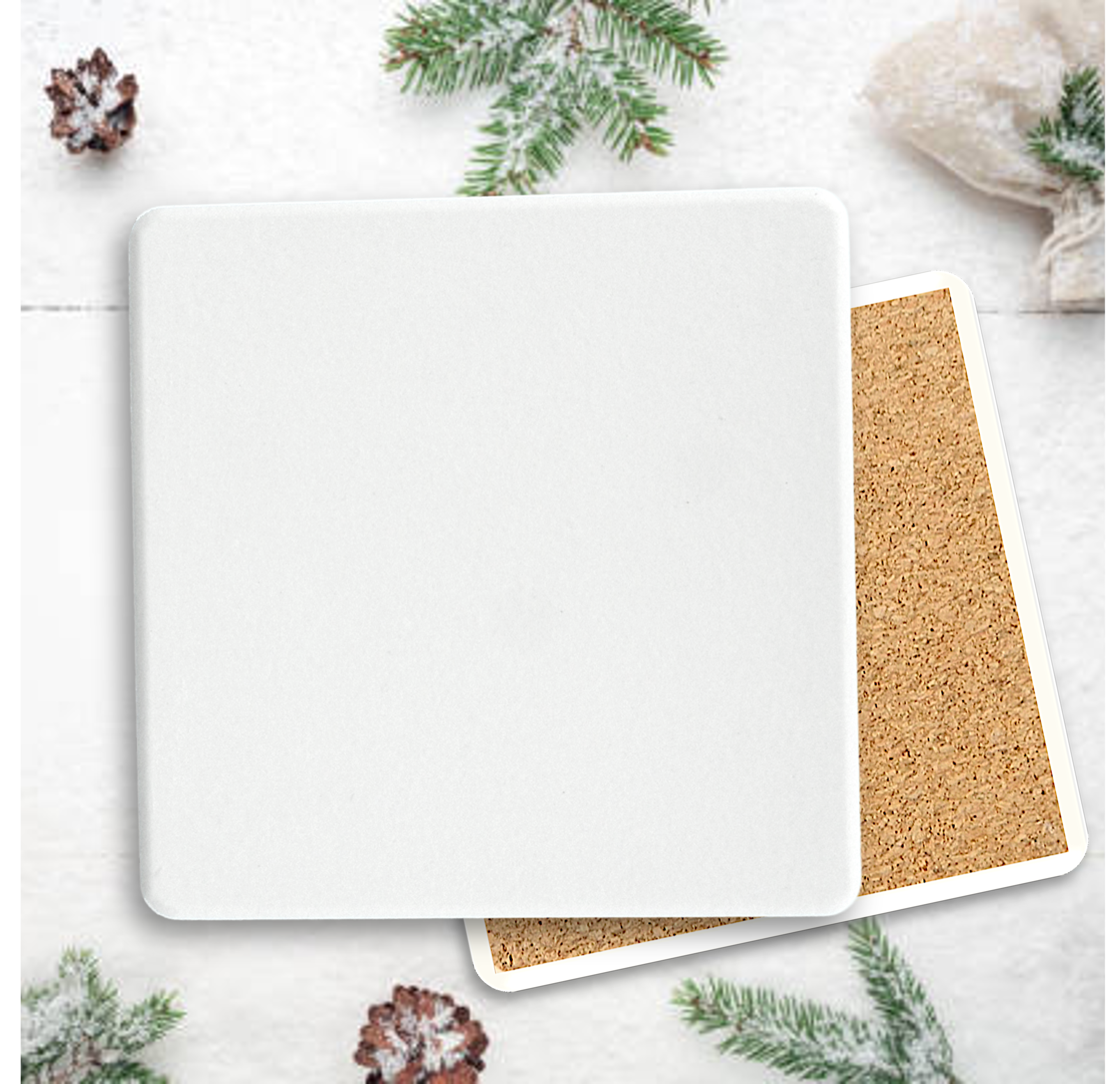 Square Absorbent Stone Coaster with Custom Print - Basic Print 8