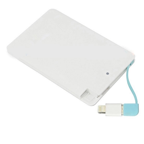 2500mah Credit Card Power Bank with Built In Cable 5