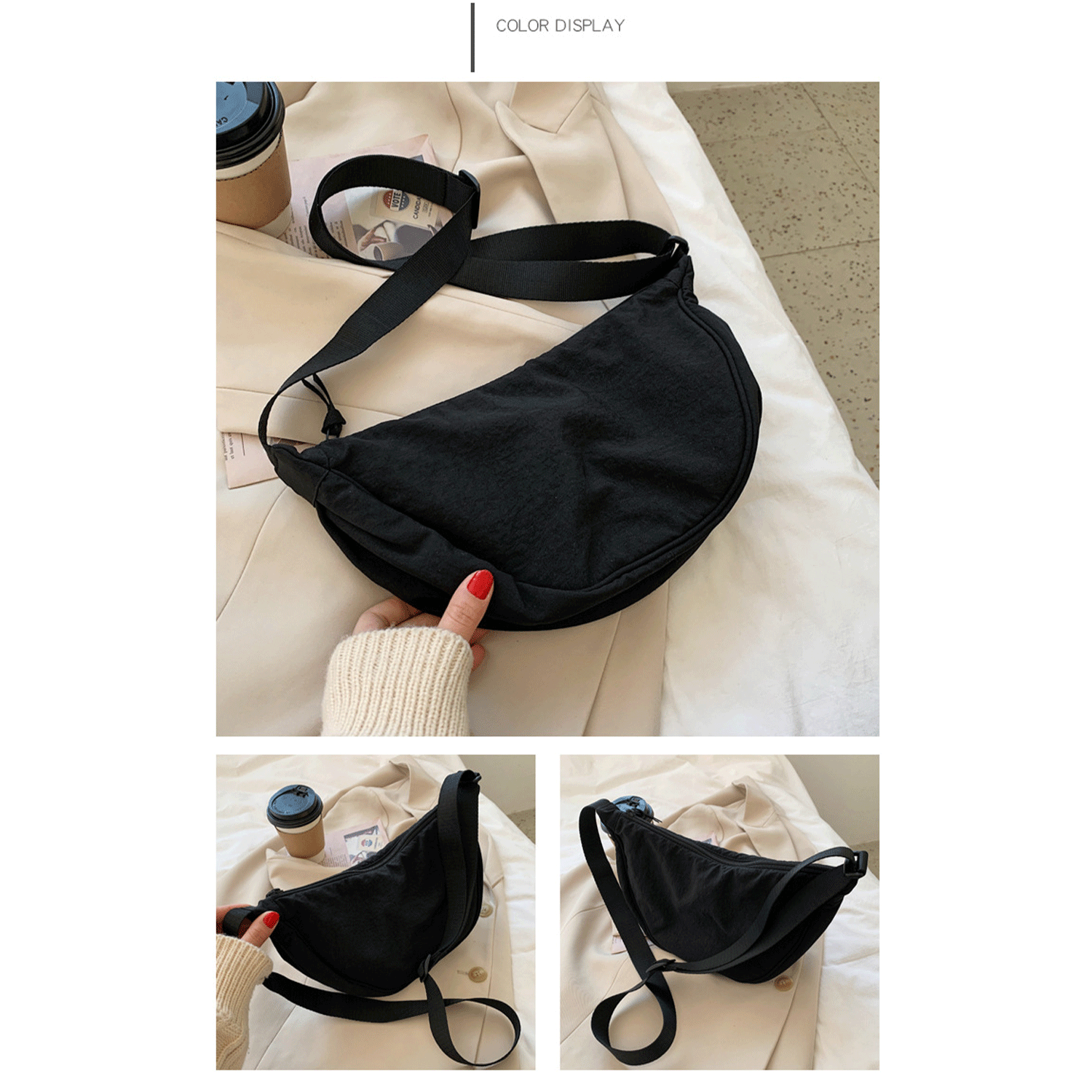 simple design fashionable women Nylon Crossbody Sling Bag 8