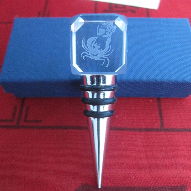 Crystal Square Wine Stopper 6