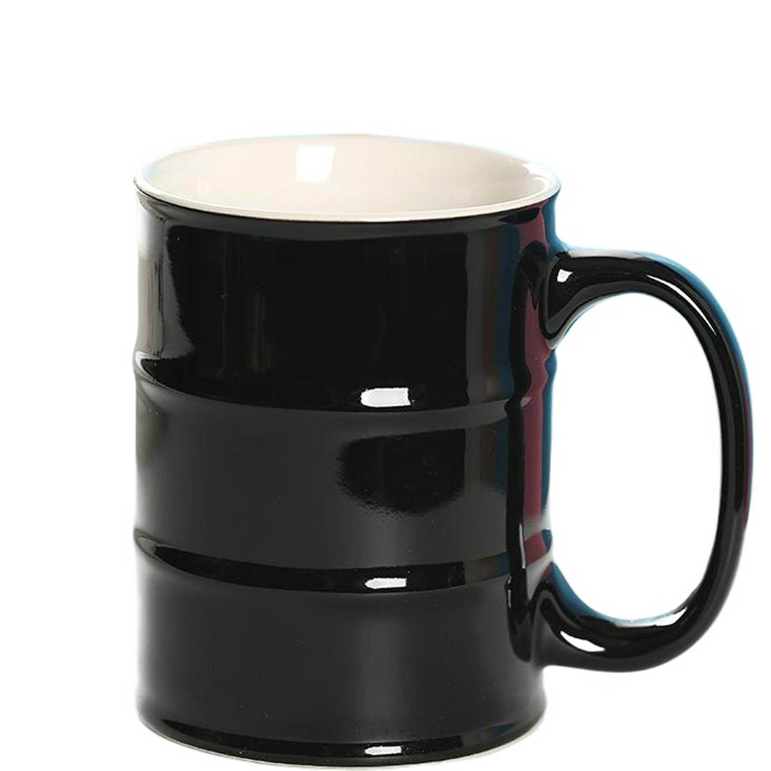 15oz C Handle Oil Barrel Shape Ceramic Mug 4