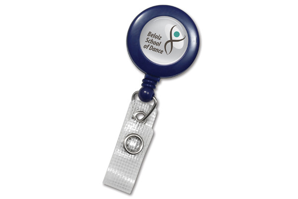Round Plastic Clip-On Fast Ship Badge Reel (Blue) 2