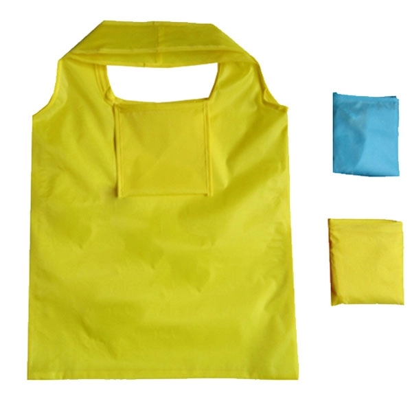 Reusable 190T Polyester Foldable Grocery Tote with Pouch 3