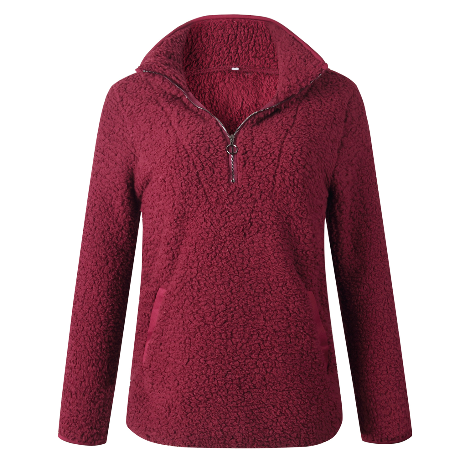 Winter Women's Fuzzy Long Sleeve Zipper Jacket 4