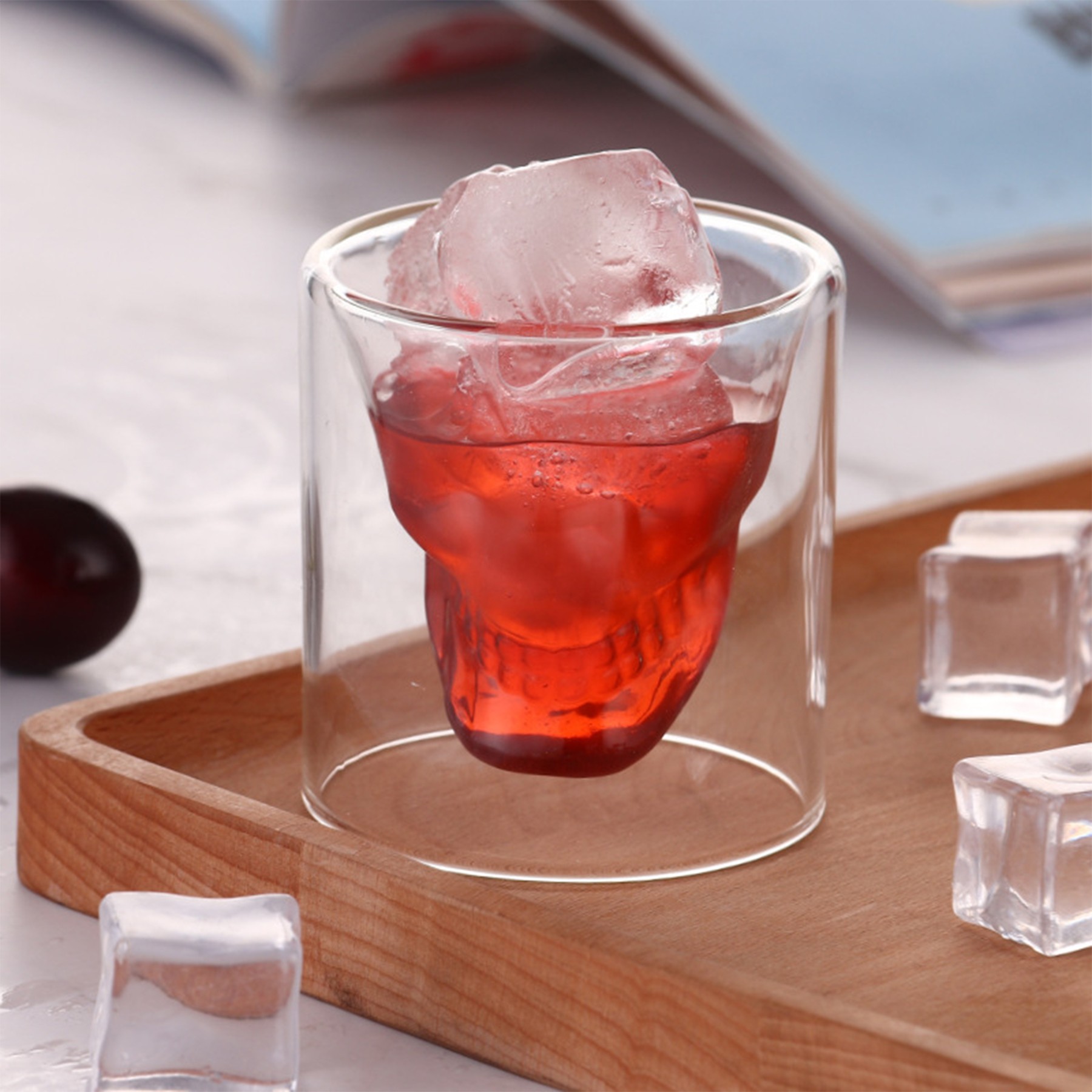 Double Transparent Skull Shot Glasses 2