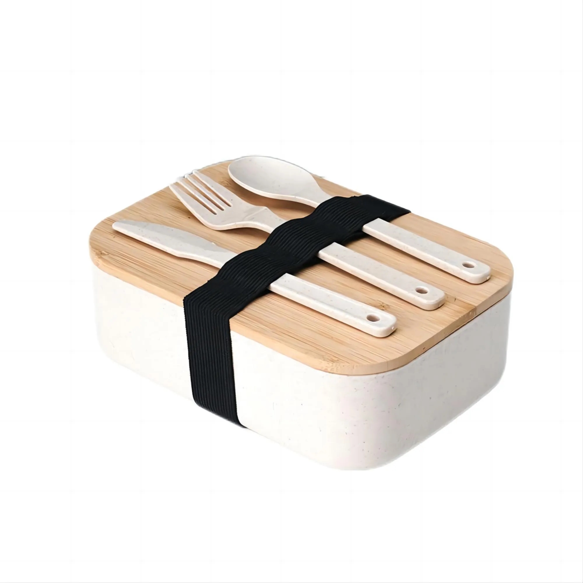 Wheat Straw Wooden Cover Lunch Box 1