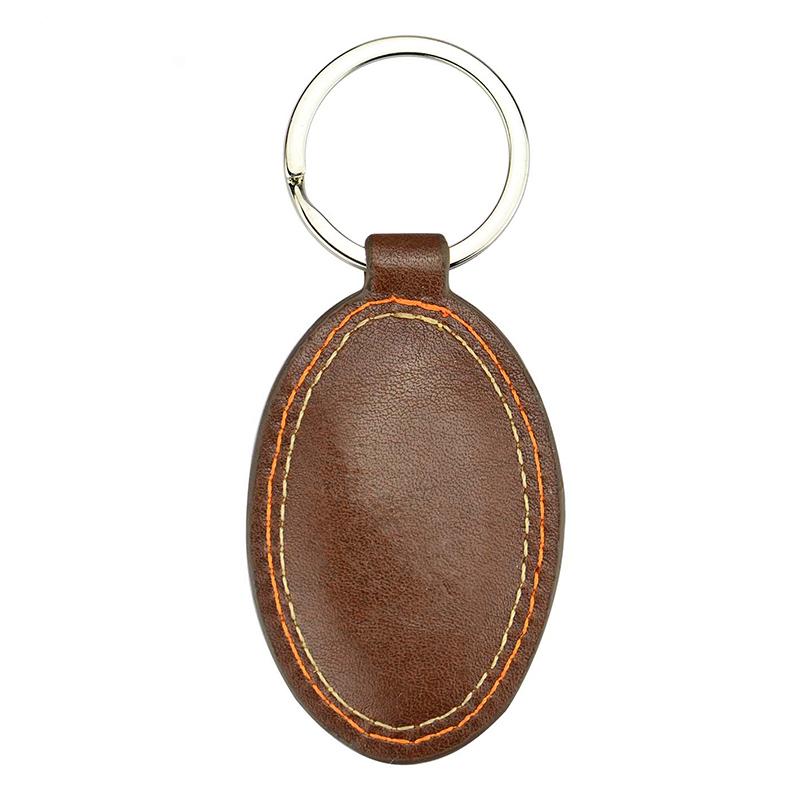 Stitched Leatherette Oval Key Tag 10