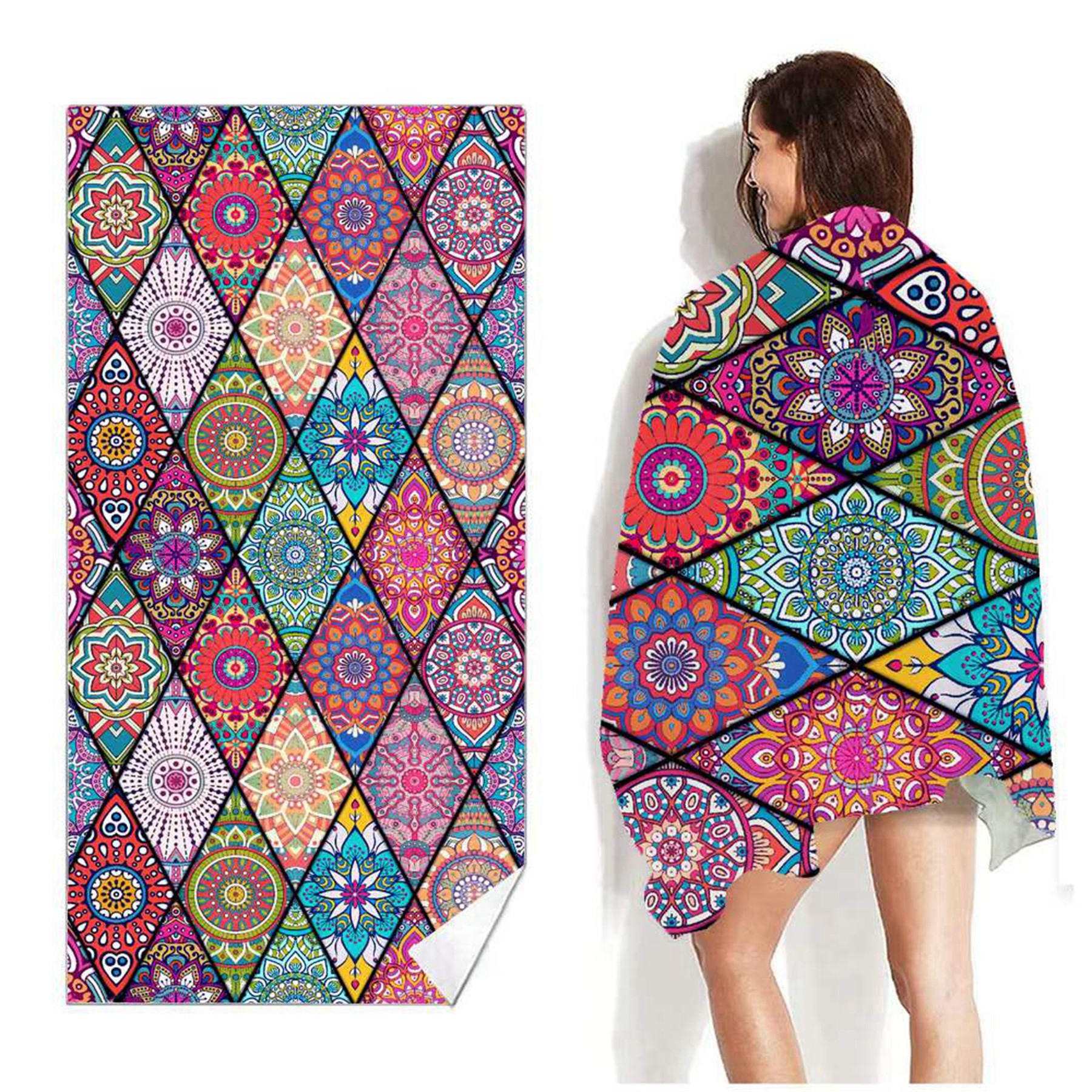 Sand Protection Microfiber Beach Towel For Adults 7
