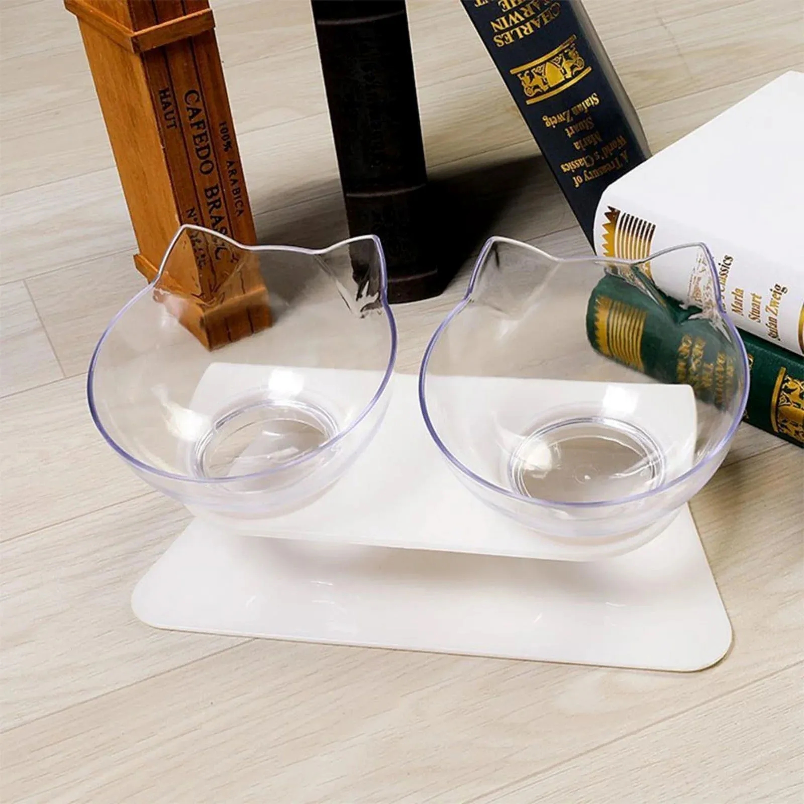 Transparent Double Pet Bowl Set 2
