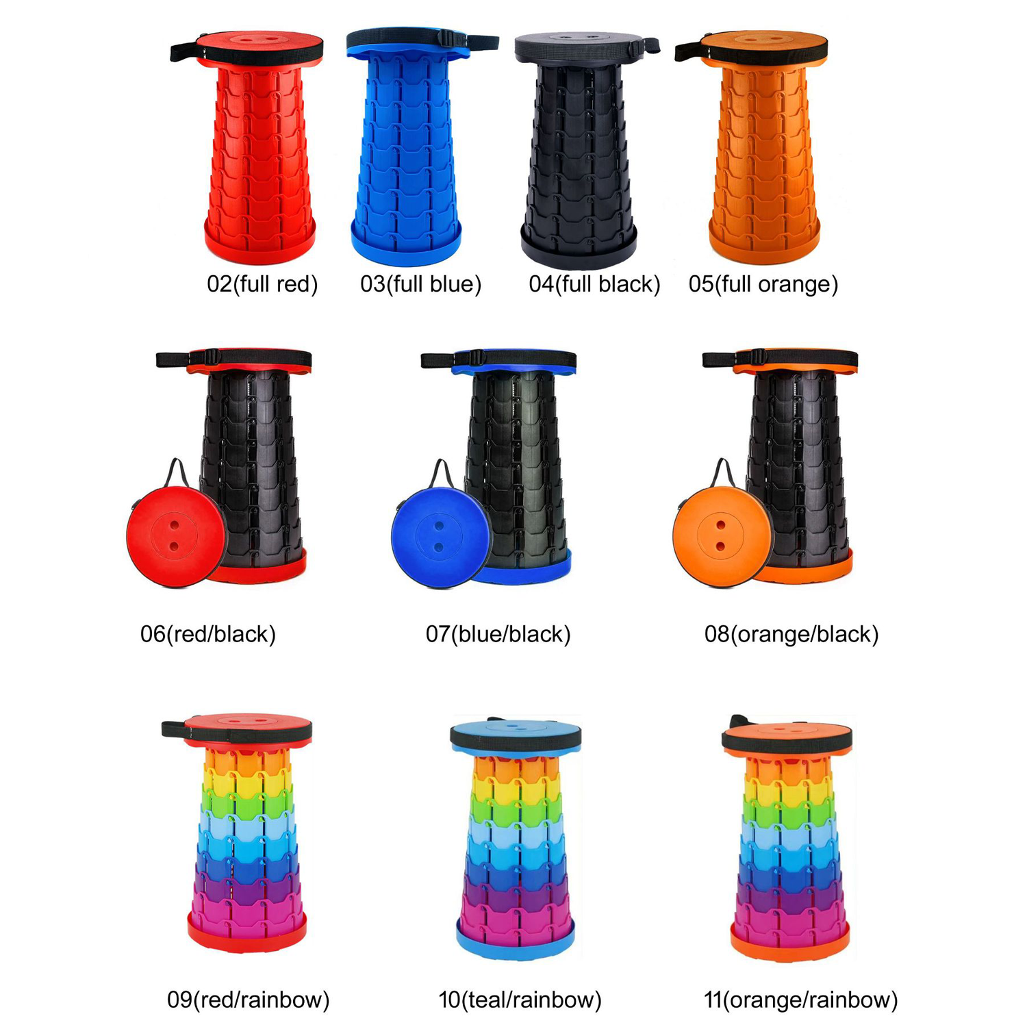 Adjustable Telescoping Foldable Plastic Rainbow Stool 1