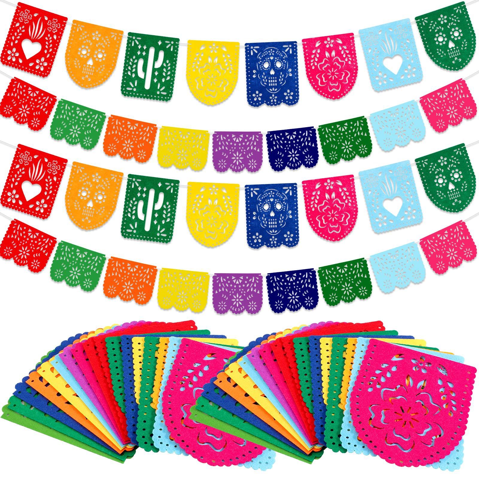 Custom Fiesta Banner Colorful Felt Papel Picado Banner for Party 1