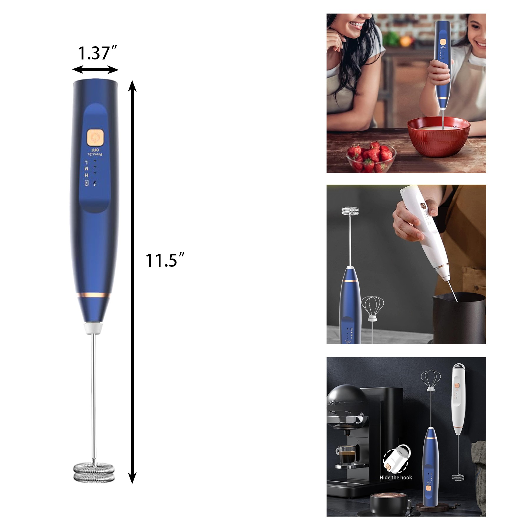Milk Frother Handheld Foam Maker 2