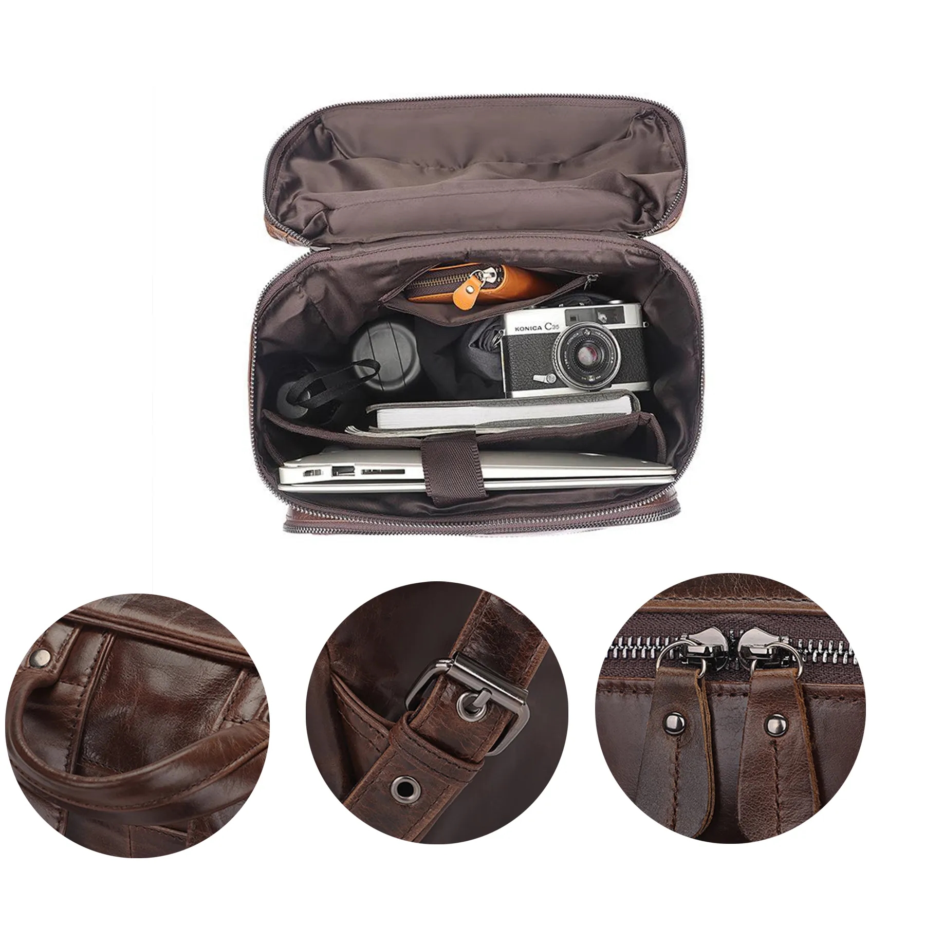 Leather Waterproof Wearable backpack 2