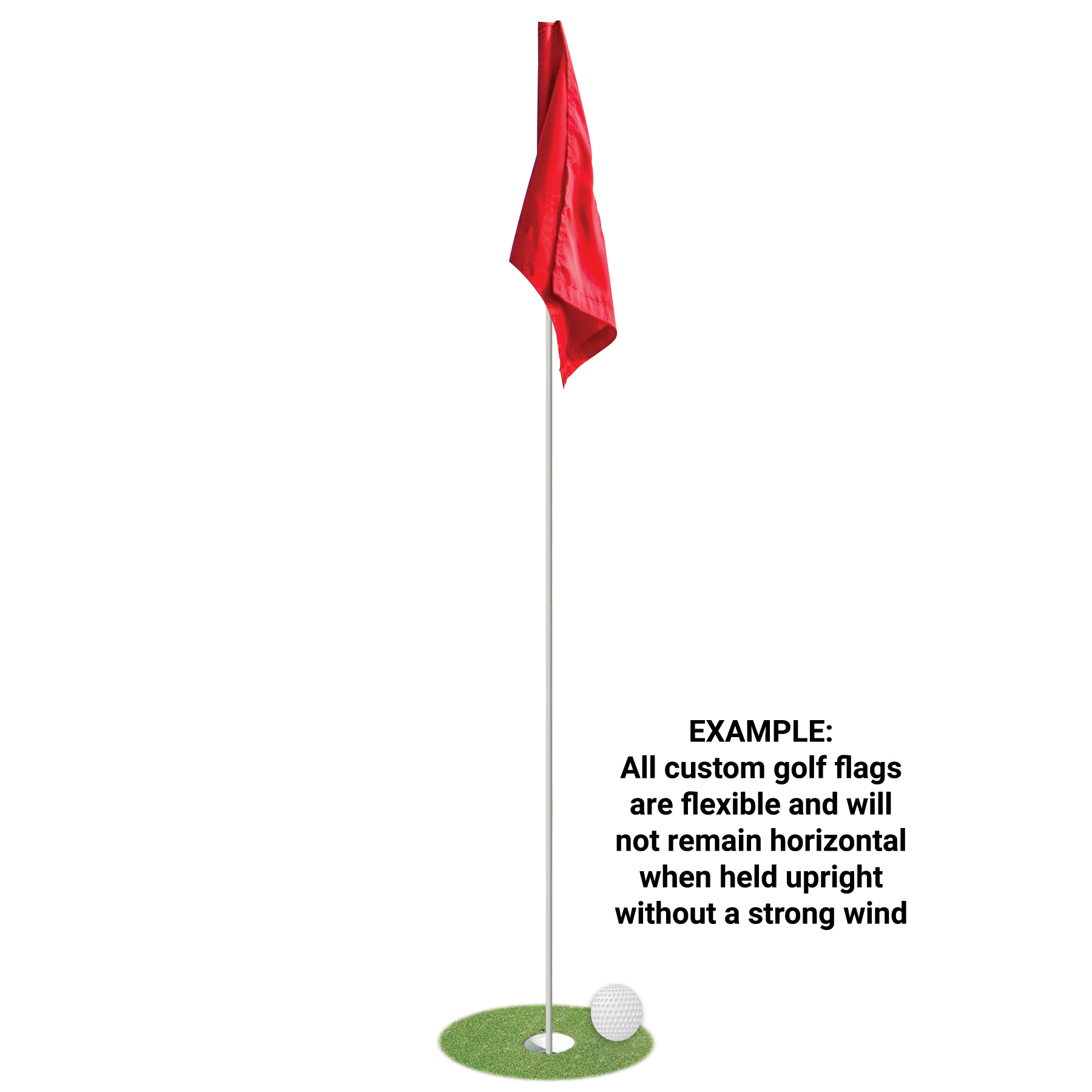 14" x 20" Custom Double Sided Knitted Polyester Golf Flag with Tube 11