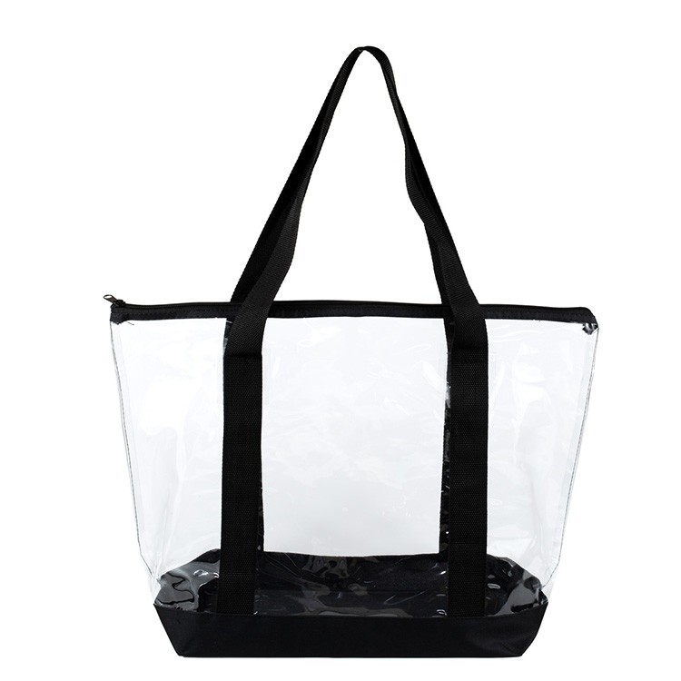 19"W x 13 ½"H x 6"Gusset - "BONDI" Jumbo Clear Zippered Tote Bag 33