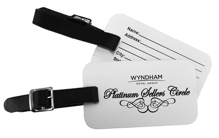 Small Aluminum Luggage with Black leather strap - Business card size 1
