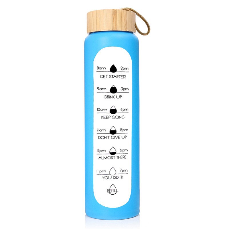 32oz Reusable Glass Bottle w/ Time Mark 10