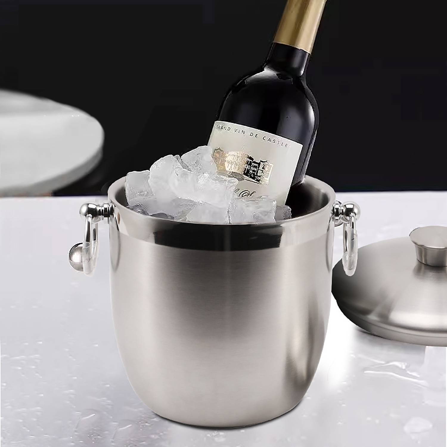 105Oz Insulated Stainless Steel Ice Bucket 4
