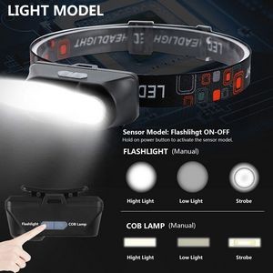 Portable LED Headlamp Dual Switch Motion Sensor 20