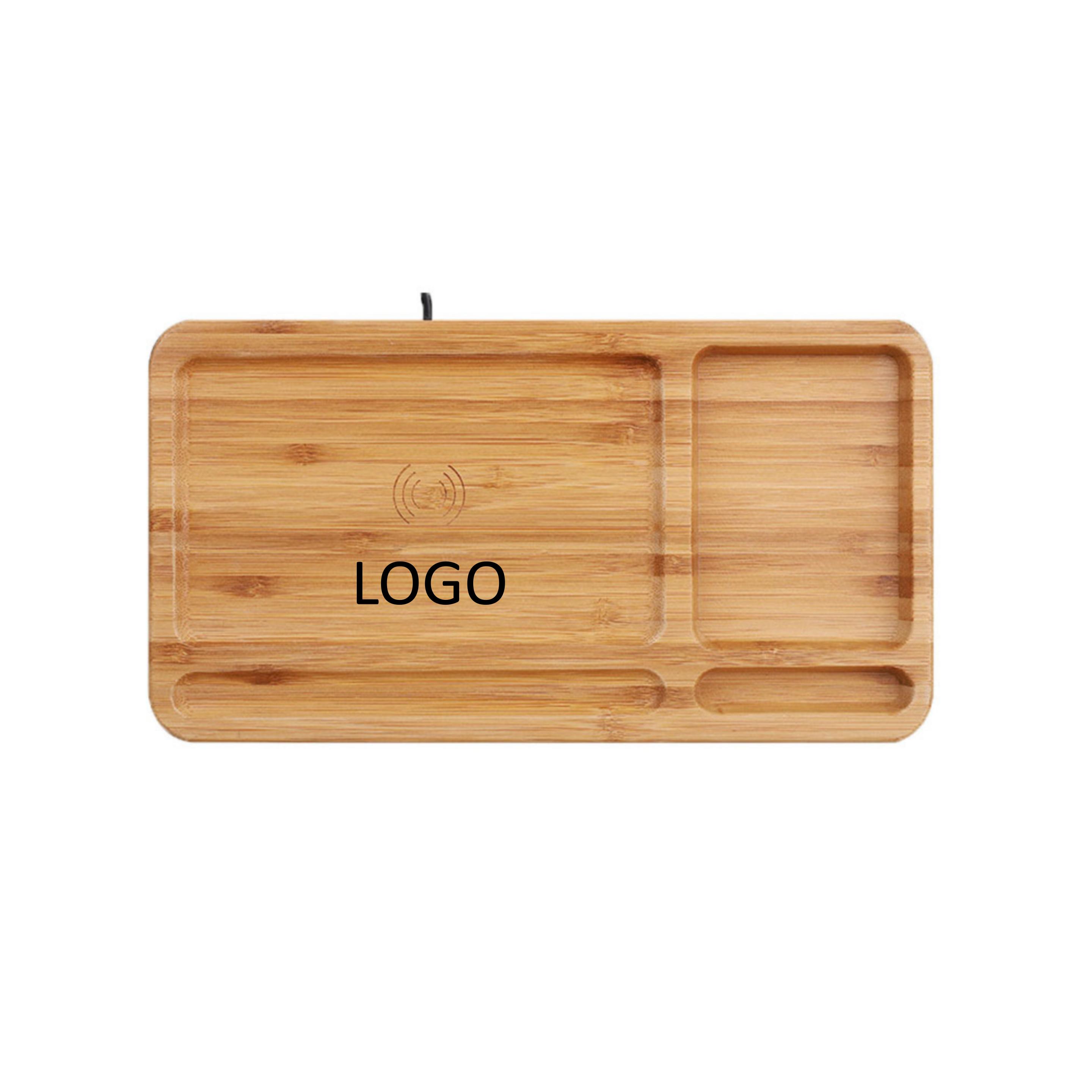 Bamboo tray storage tray wireless charger 2