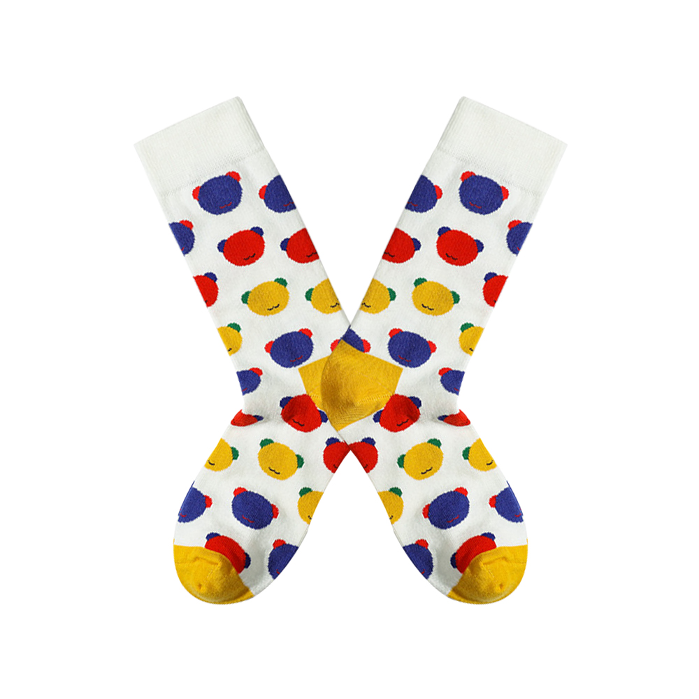 Custom Heat Transfer Bear Head Pattern Dress Socks 8
