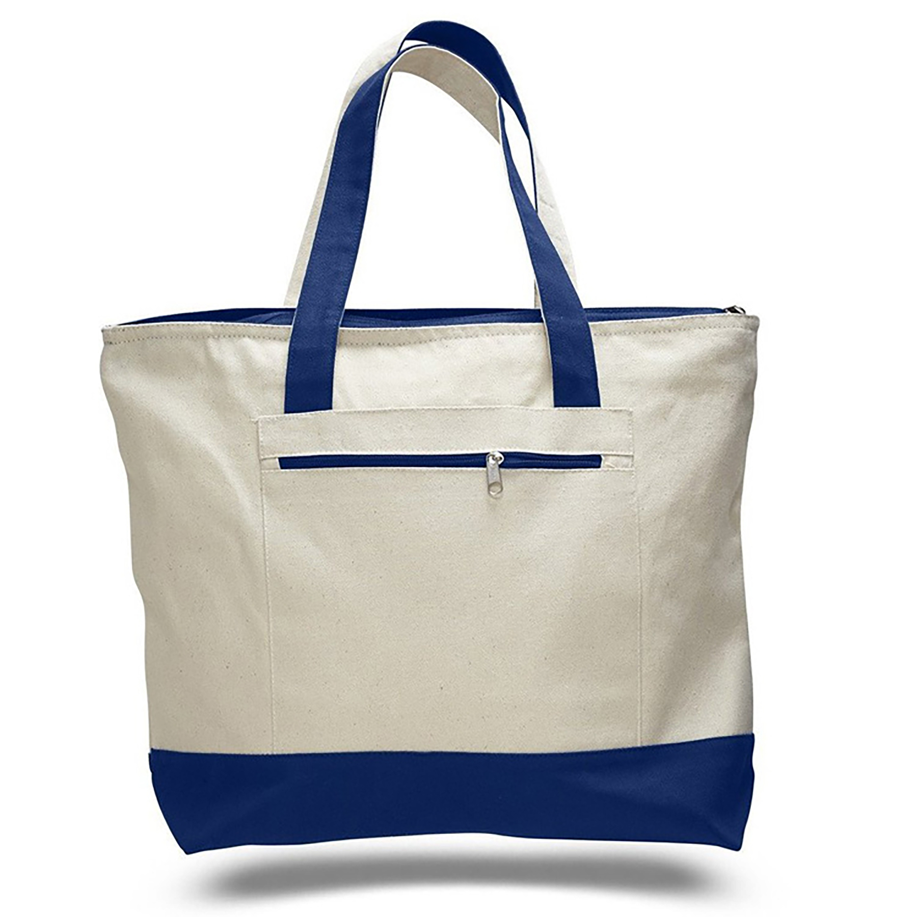 Zipper Sturdy Canvas Tote Bags for Beach/Work/ Travel/ Shopping 3