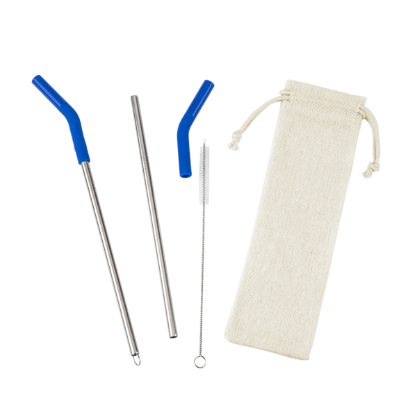 Reusable Stainless Steel Two Straw Set 10