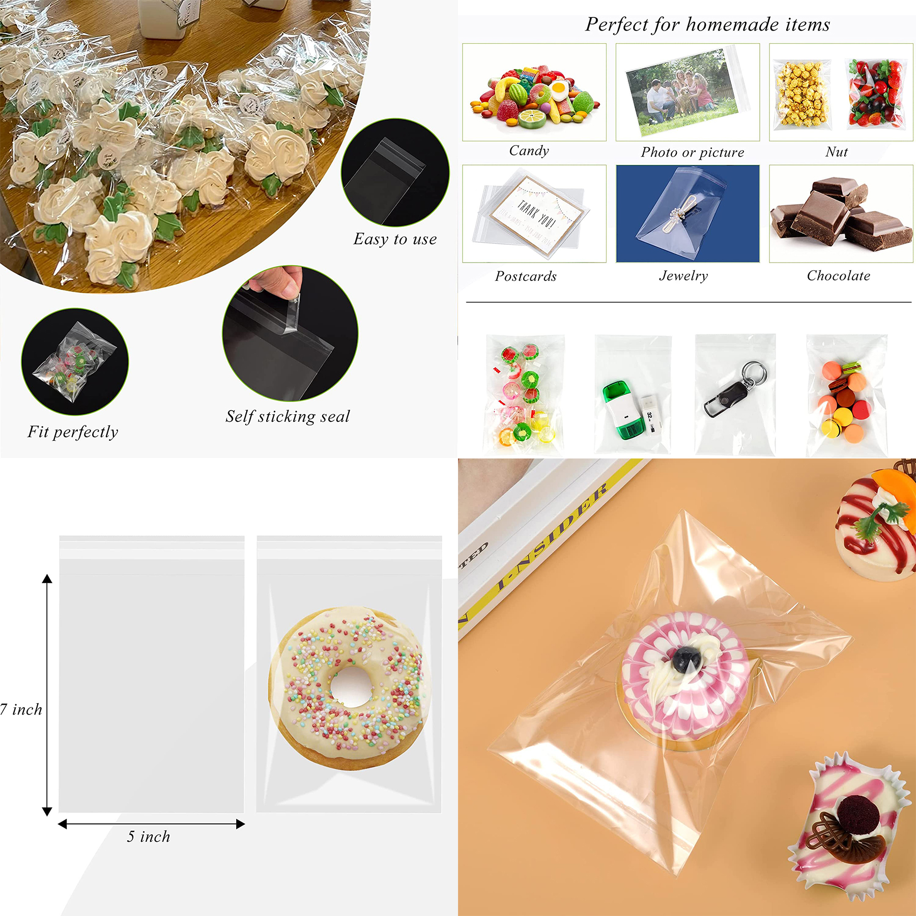 100 Pack Cellophane Treat Bags 2