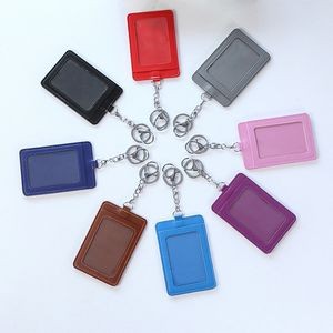 PU Leather 2 Pockets Card Holder Key Chain 7