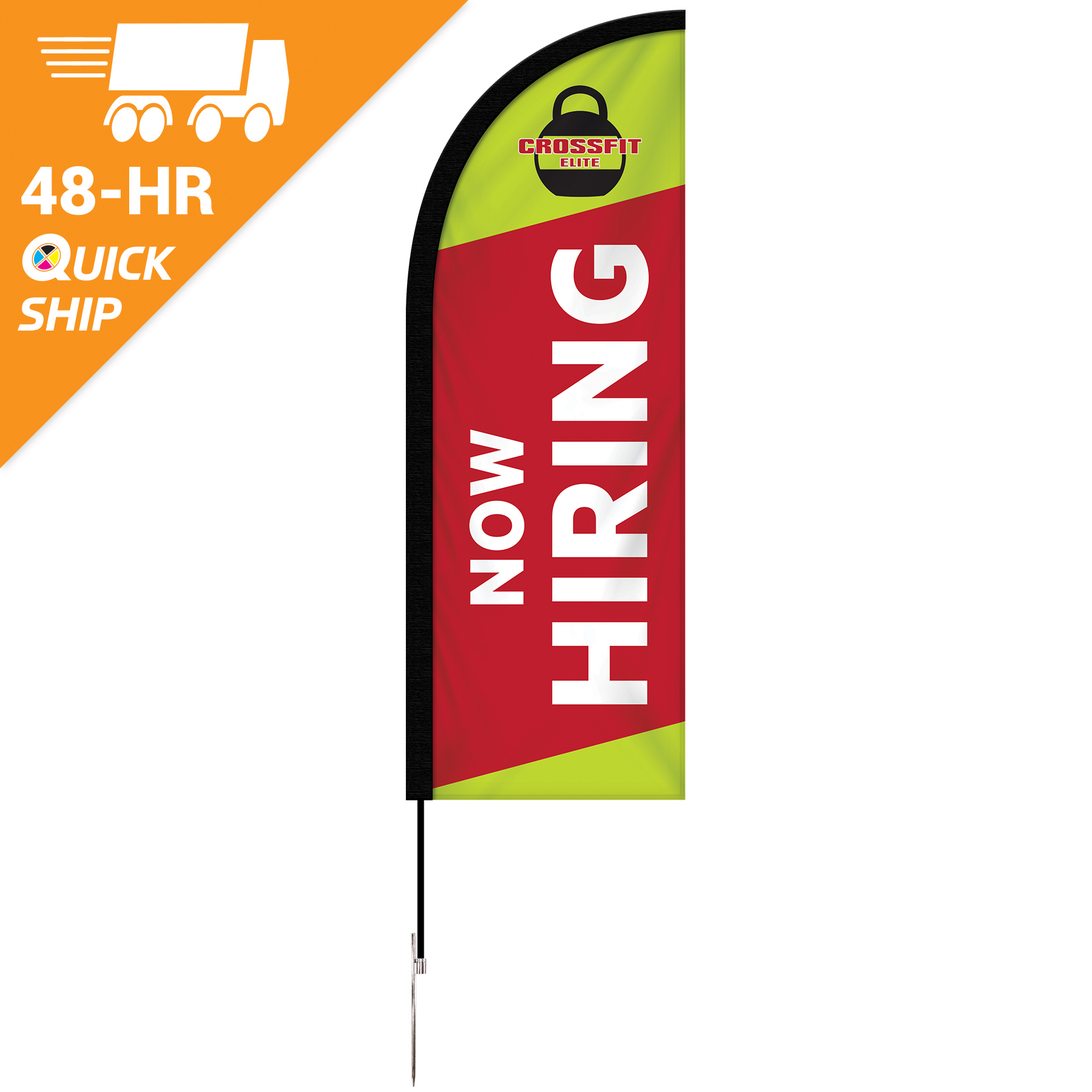 48 - Hour 6' Single Reverse Half Drop Banner with Hardware Set 11