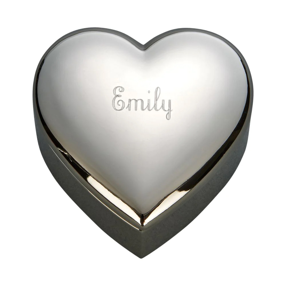 Shiny Silver Heart Jewelry Box 2