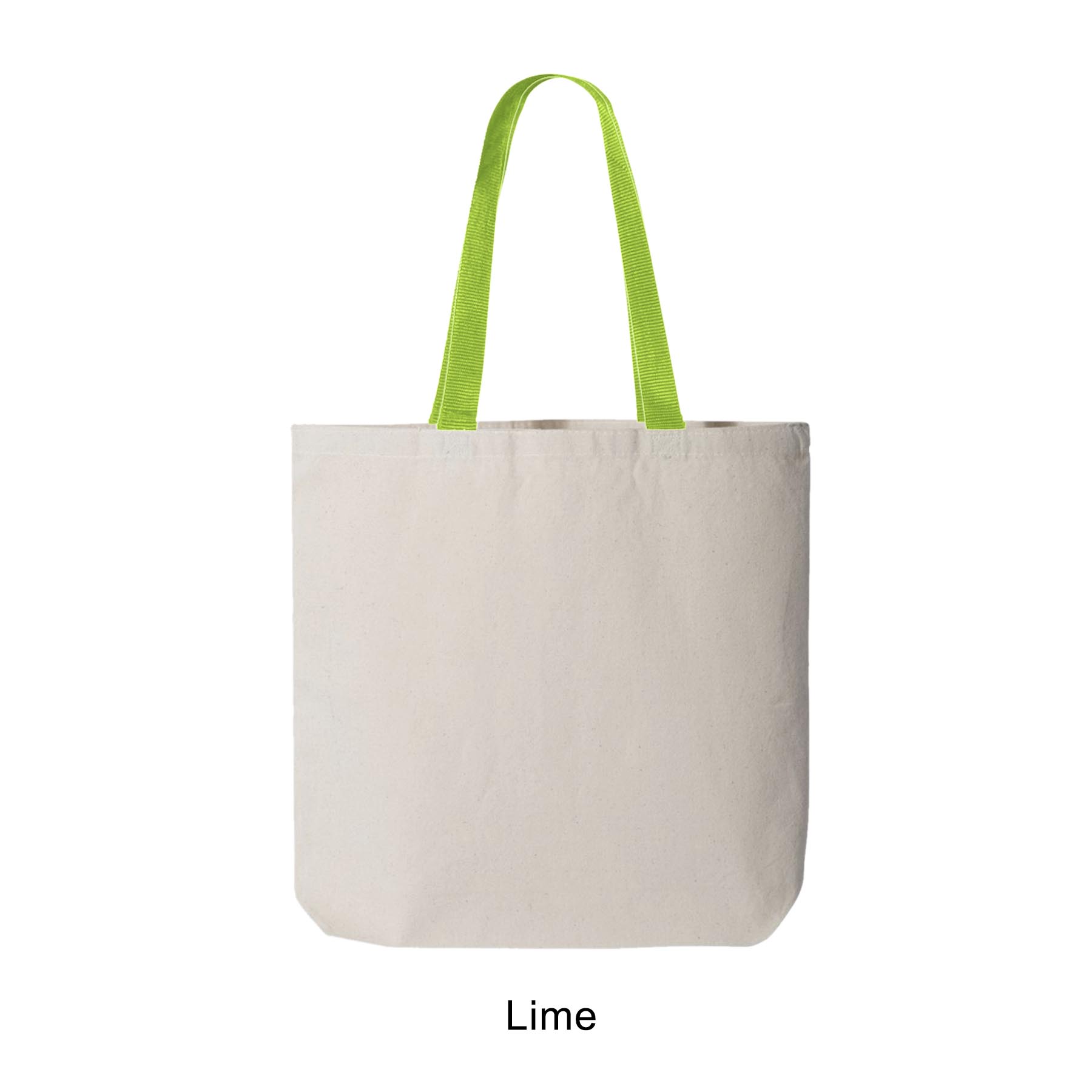 12 oz. Cotton Canvas Tote with Color Handle 1
