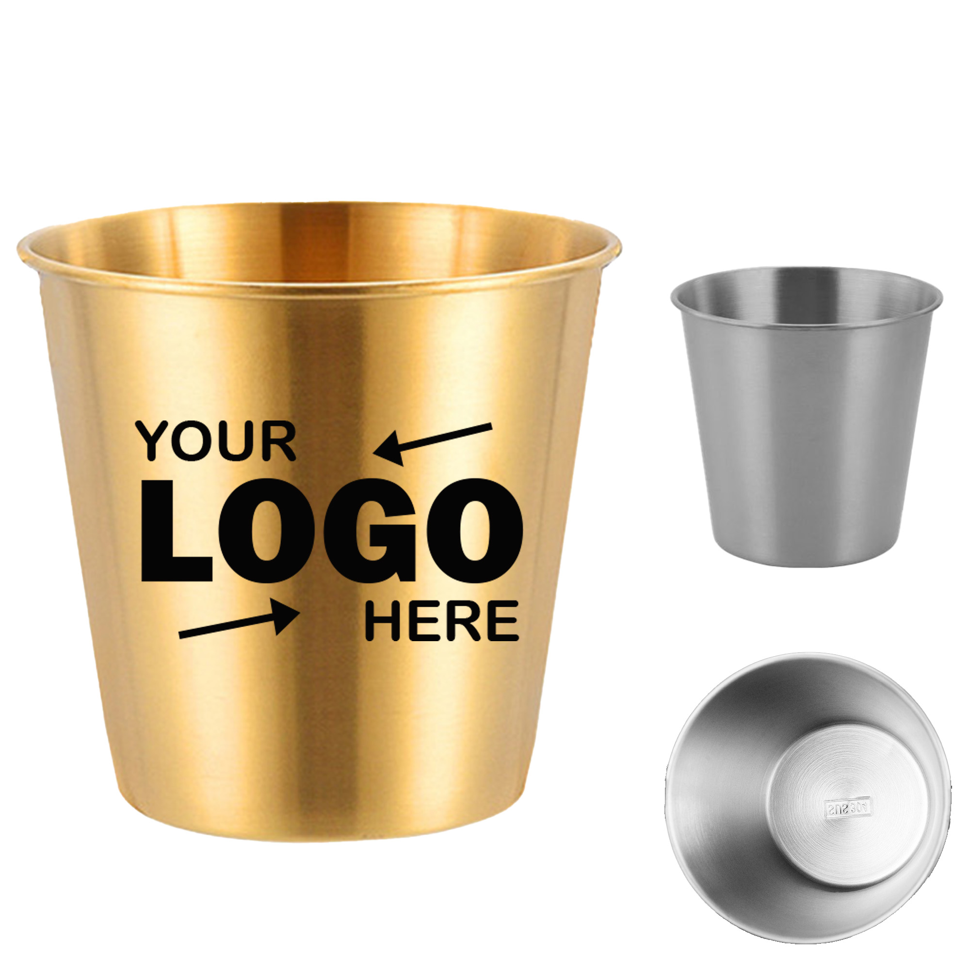 Customizable Handle-Free Metal Ice Bucket with Laser Logo Option 2