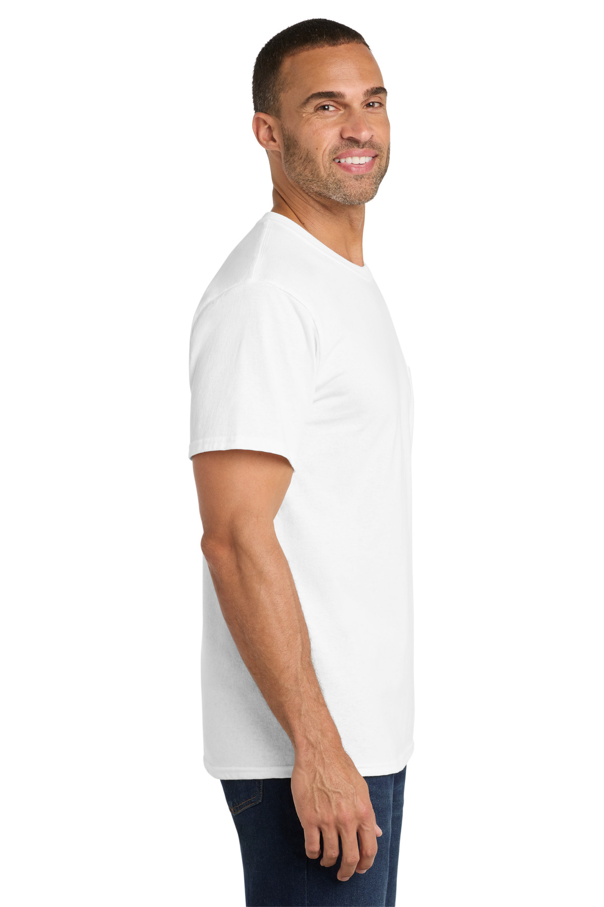 Port & Co Core Cotton Pocket Tee. PC54P 113