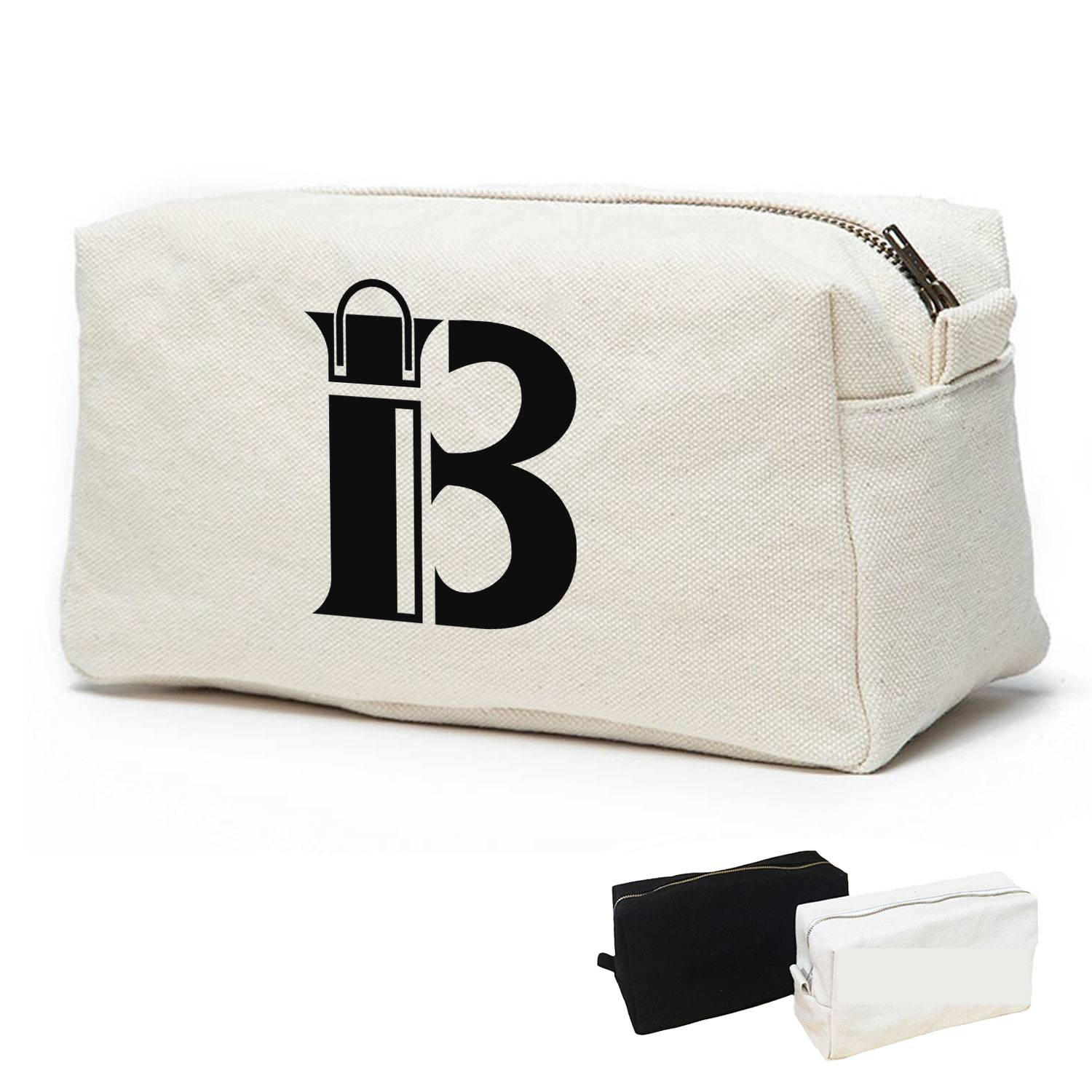 Canvas Cosmetic Bag Zipper Pouch Stand Up Design 1