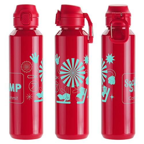 Switchback 27 oz RPET Bottle with Snap-Top Lid & Carabiner 12