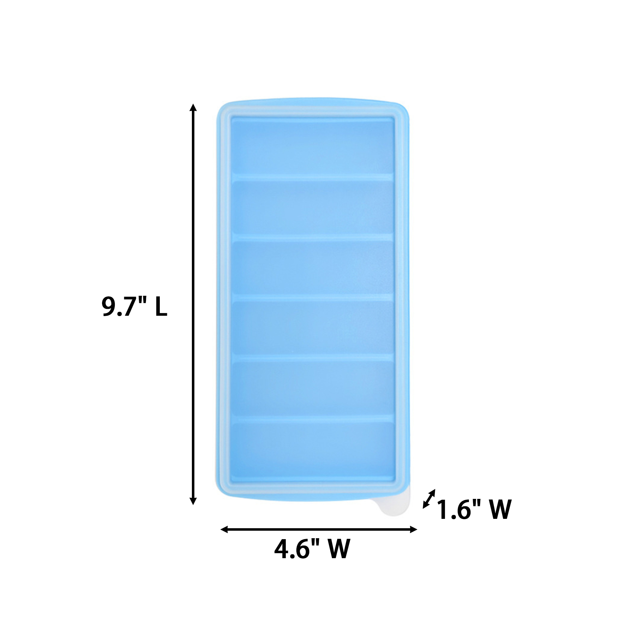 Integrated Silicone Ice Tray One Piece Mold 9.7" X 4.6" X 1.6" 11