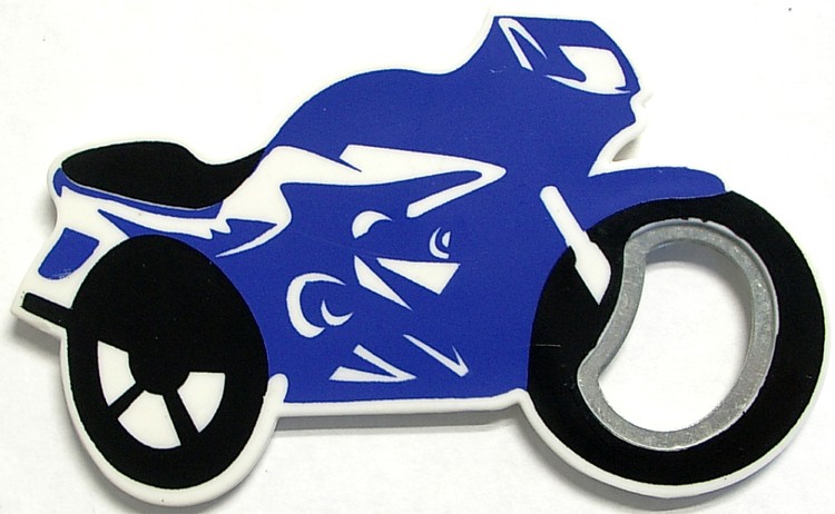 Jumbo size motorcycle shape magnetic bottle opener 1