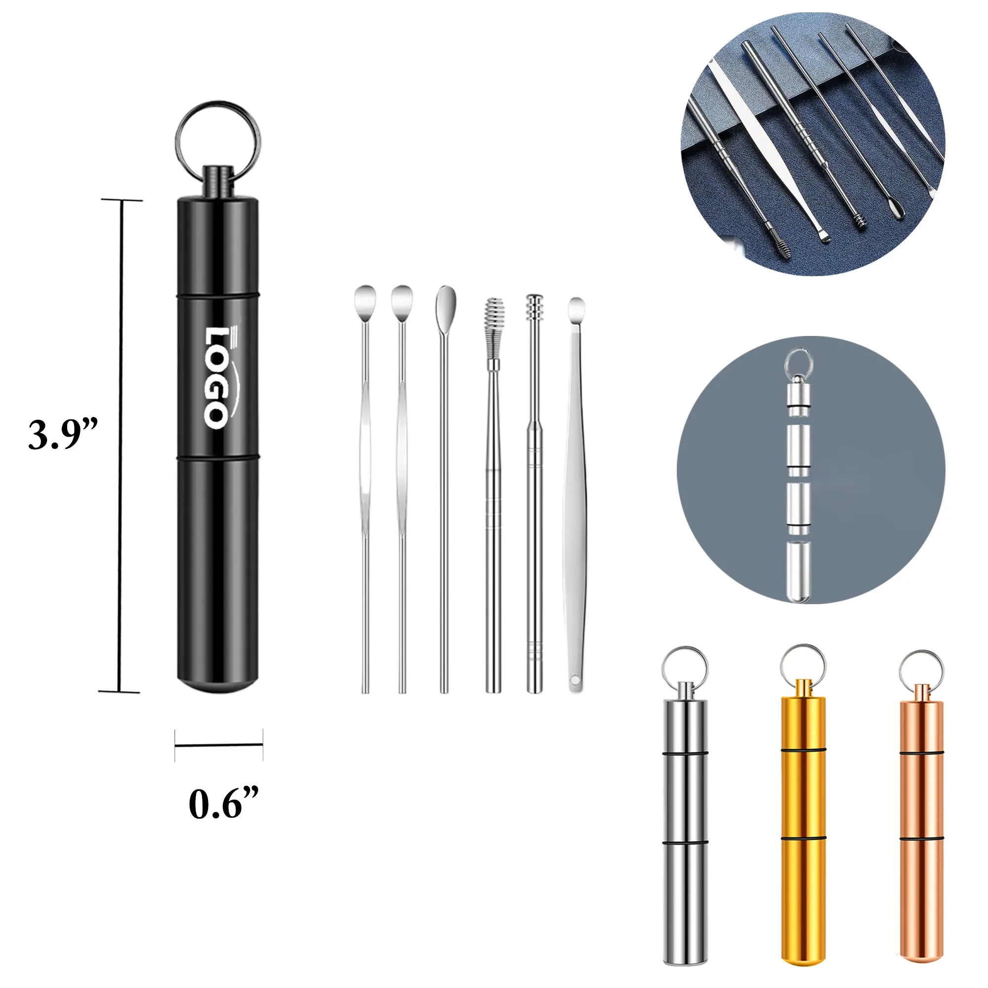 MOQ100 Stainless Steel Ear Cleaning 6-Piece Set 1